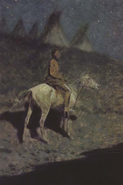 Frederic Remington Indian in the Moonlight (mk43) china oil painting image
